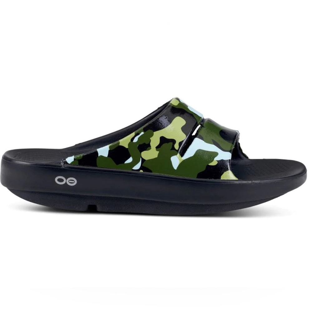 NEW Oofos OOahh Slide Jungle Camo Recovery Sandal Women’s 11 Men’s 9 Slip On NWT